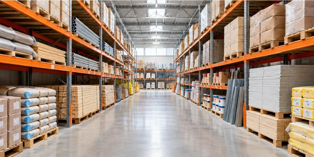 Building materials warehouse shelving